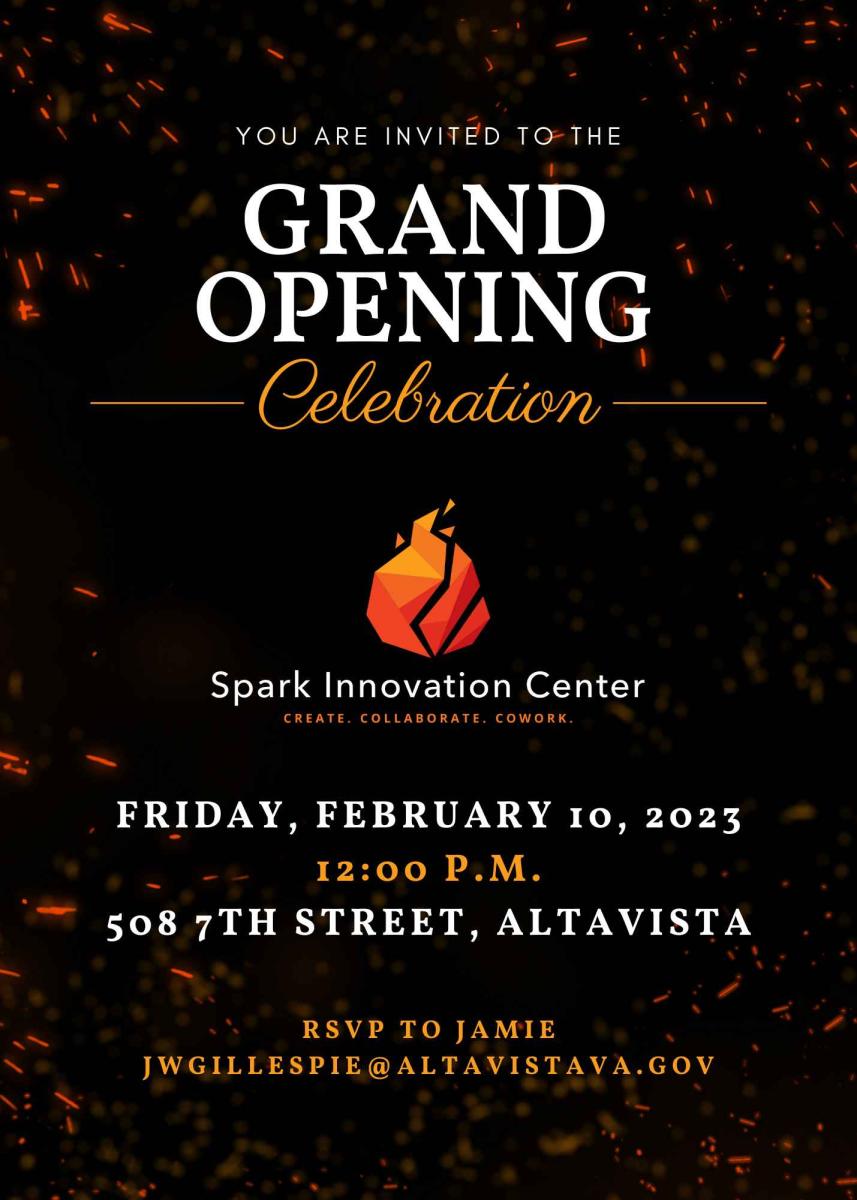 Grand Opening of Spark Innovation Center Invitation
