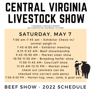 Beef Show Schedule