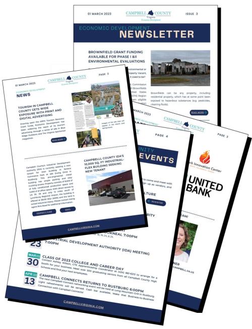 combination photo of all newsletter pages. click to open