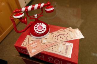 Hotline to Santa's desk (antique phone and tickets to North Pole)