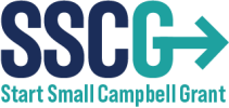 Logo with letters S S C and G with an arrow coming out of the G crossbar