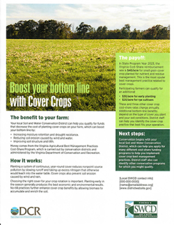 Flyer about Cover Crops Cost Share Program from SWCD