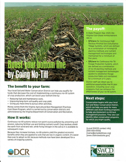 Flyer about Going No-Till Cost Share Program from SWCD