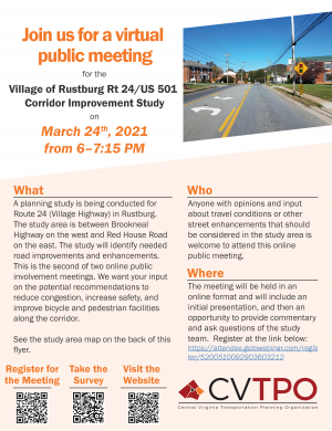 Village of Rustburg Rt 24/US 501 Corridor Improvement Study Flyer