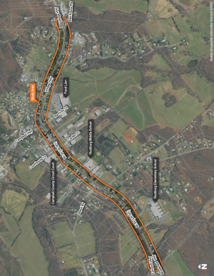 Village of Rustburg Rt 24 /US 501 Corridor Improvement Study Flyer Map