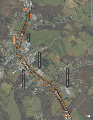 Village of Rustburg Rt 24 /US 501 Corridor Improvement Study Flyer Map