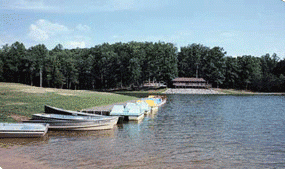 Lake with boats
