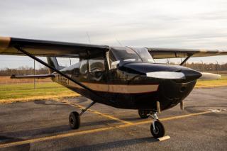black airplane used for flight school at Brookneal-Campbell County Airport