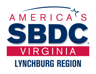 Small Business Development Center - Lynchburg Region Red and Blue lettered logo. 