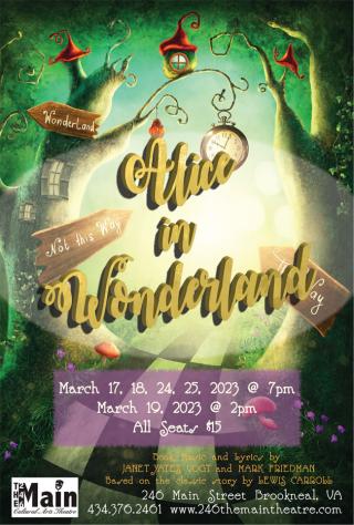 Theatre Poster for Alice in Wonderland with dates and details