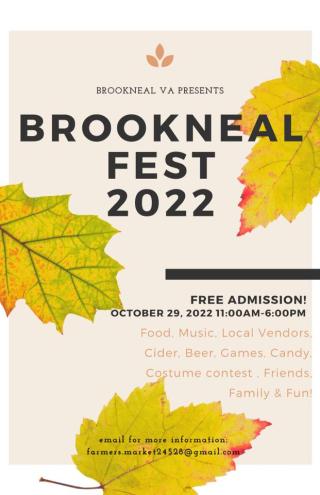 Flyer for Brookneal Fest with information also listed below