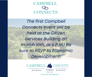Campbell Connects meeting information with scenic background