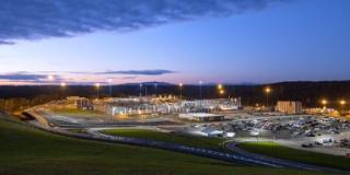 Twilight photo of BWX Technologies facility in Campbell County Virginia