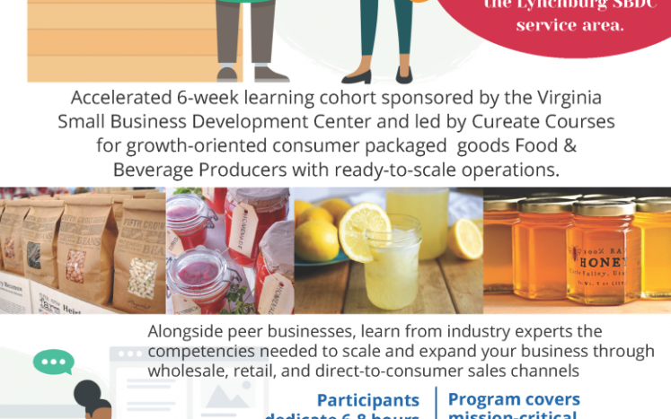 Food & Beverage Accelerator Program flyer with information about the program, dates and how to apply.