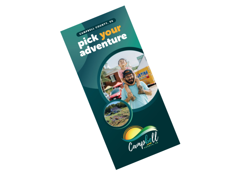 Photo of man with boy on shoulders with the title "pick your adventure"